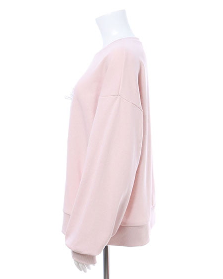 INGNI(イング) 装飾リボン付ねこスウェットトップス ライトピンク