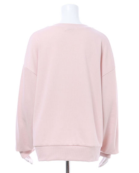 INGNI(イング) 装飾リボン付ねこスウェットトップス ライトピンク