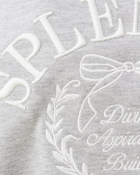 INGNI(イング) リボンカレッジロゴショートスウェットトップス グレー/オフホワイト