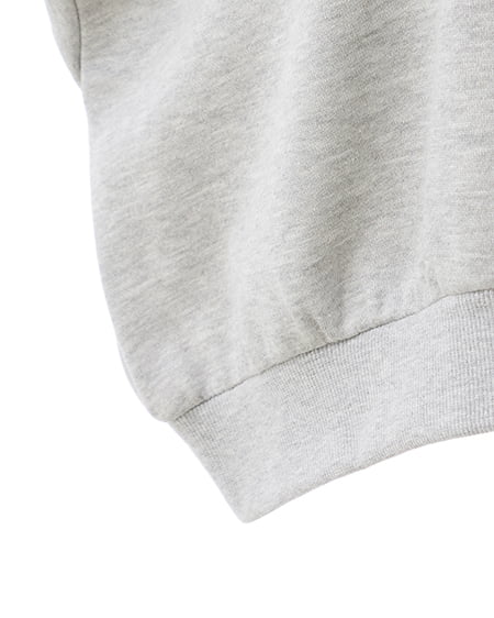 INGNI(イング) リボンカレッジロゴショートスウェットトップス グレー/オフホワイト