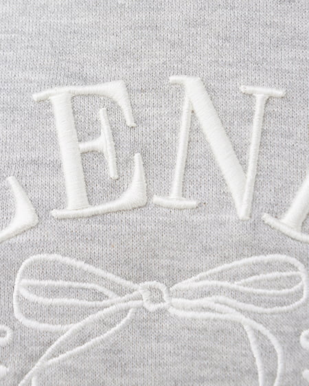 INGNI(イング) リボンカレッジロゴショートスウェットトップス グレー/オフホワイト