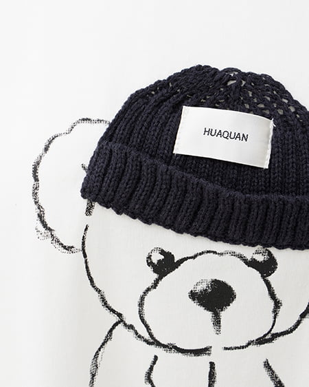 INGNI（イング） BearモチーフTシャツ ｵﾌﾎﾜｲﾄ