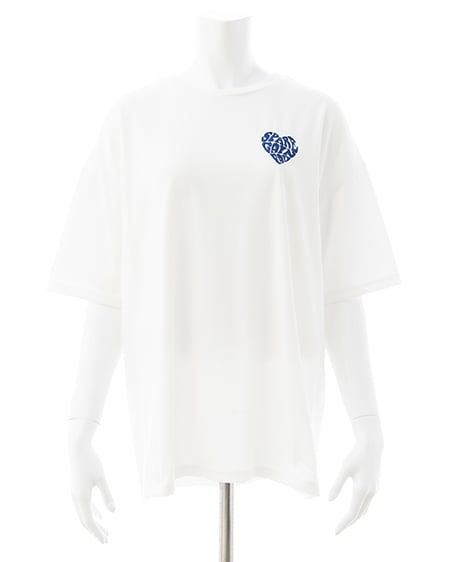 INGNI（イング） Backハート貼付チュニックTシャツ ｵﾌﾎﾜｲﾄ/ﾌﾞﾙｰ