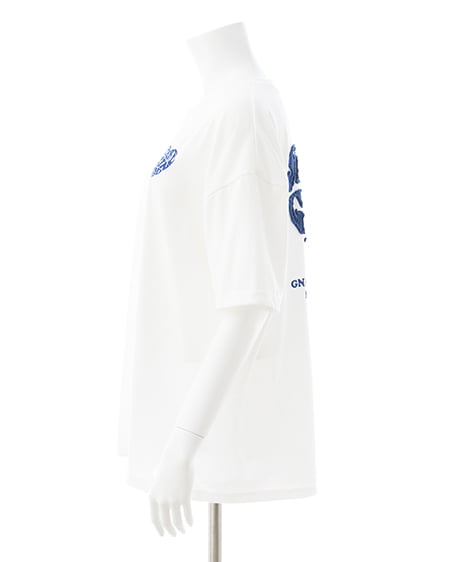 INGNI（イング） Backハート貼付チュニックTシャツ ｵﾌﾎﾜｲﾄ/ﾌﾞﾙｰ