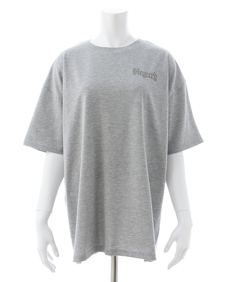 INGNI（イング） BackラインストーンロゴチュニックTシャツ ｸﾞﾚｰ