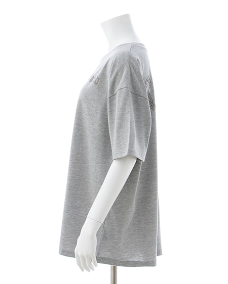 INGNI（イング） BackラインストーンロゴチュニックTシャツ ｸﾞﾚｰ