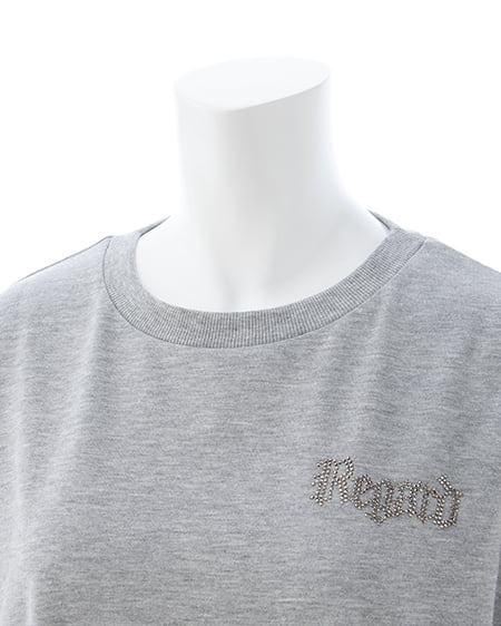 INGNI（イング） BackラインストーンロゴチュニックTシャツ ｸﾞﾚｰ