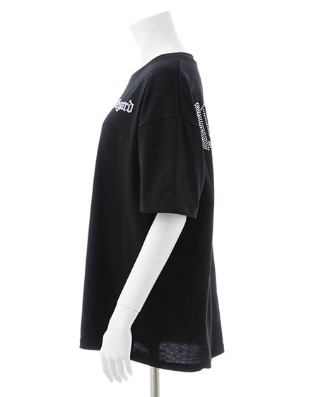 INGNI（イング） BackラインストーンロゴチュニックTシャツ ｸﾛ