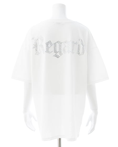 BackラインストーンロゴチュニックTシャツ