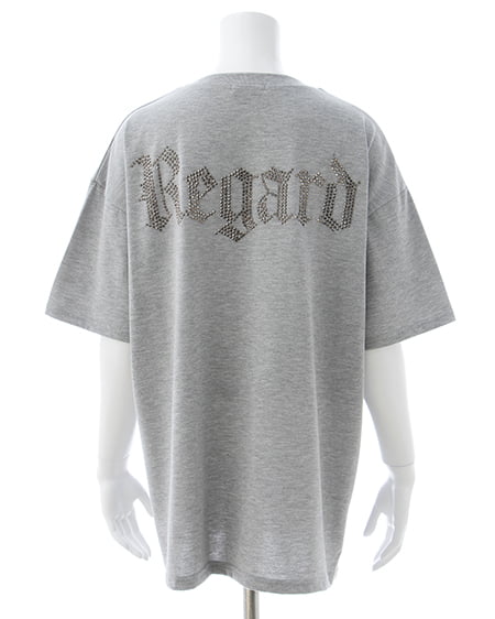 BackラインストーンロゴチュニックTシャツ