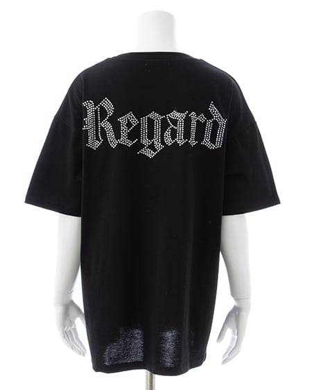 BackラインストーンロゴチュニックTシャツ