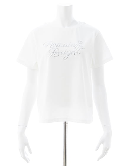 INGNI（イング） ラインストーンロゴTシャツ ｵﾌﾎﾜｲﾄ