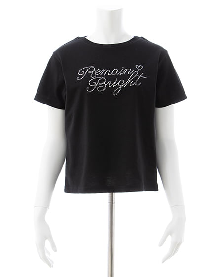 INGNI（イング） ラインストーンロゴTシャツ ｸﾛ