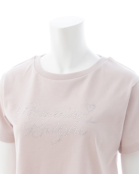 INGNI（イング） ラインストーンロゴTシャツ ﾗｲﾄﾋﾟﾝｸ