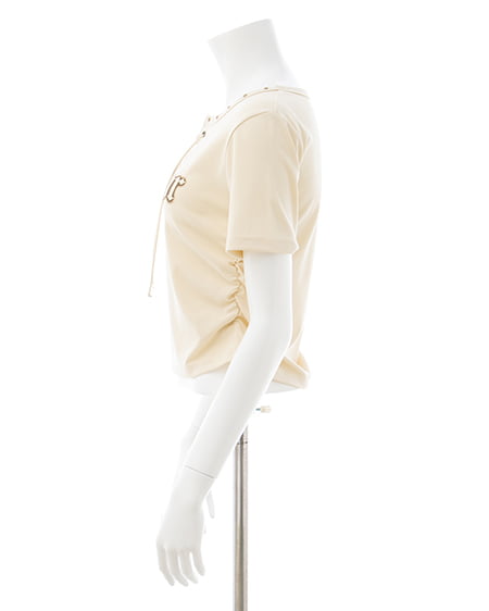 INGNI（イング） レースUPロゴTシャツ ｱｲﾎﾞﾘｰ