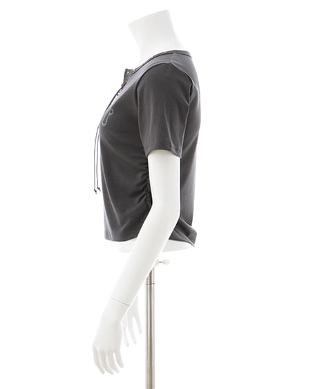 INGNI（イング） レースUPロゴTシャツ ｽﾐｸﾛ