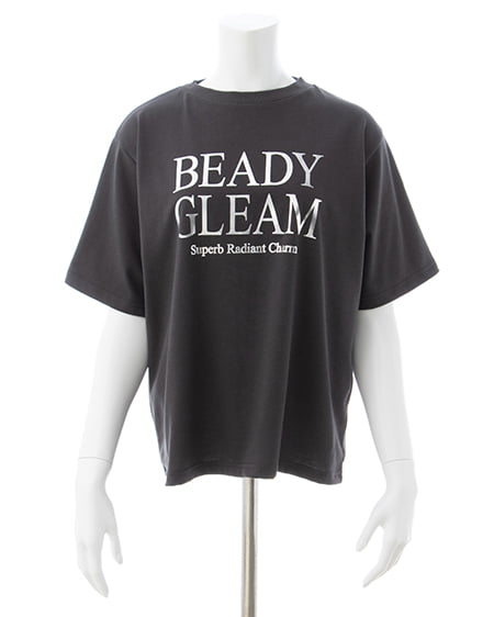 INGNI（イング） 箔プリントロゴTシャツ ﾁｬｺｰﾙｸﾞﾚｰ