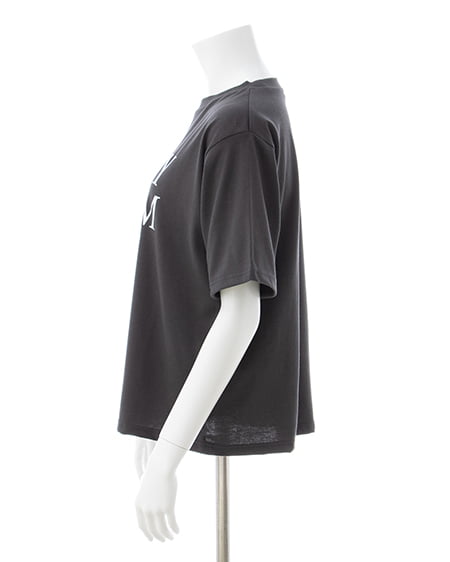 INGNI（イング） 箔プリントロゴTシャツ ﾁｬｺｰﾙｸﾞﾚｰ