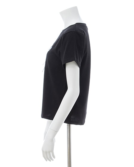 INGNI（イング） リボン付ねこTシャツ ｸﾛ