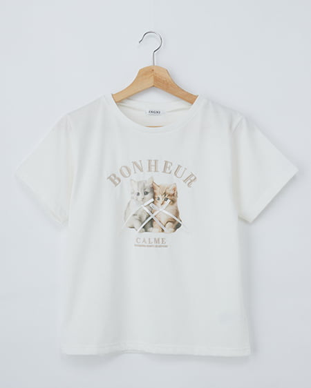 リボン付ねこTシャツ
