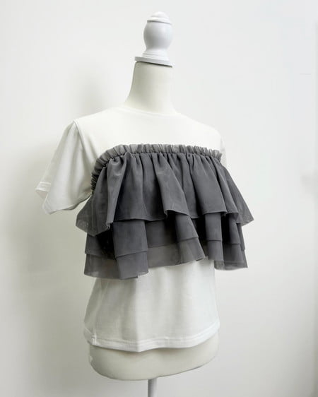 【WEB限定】チュールドッキングトップス