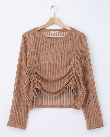 メッシュドロストトップス