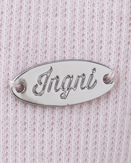 INGNI（イング） プレート付レイヤード前リボンリブトップス ﾋﾟﾝｸ/ｵﾌﾎﾜｲﾄ