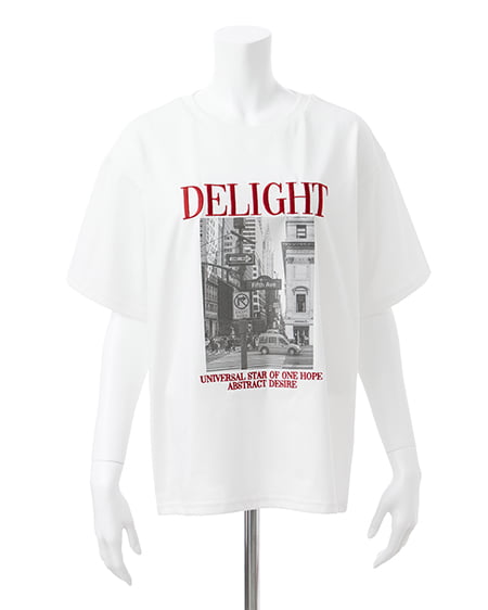 INGNI（イング） 転写フォトTシャツ ｵﾌﾎﾜｲﾄ/ｱｶ