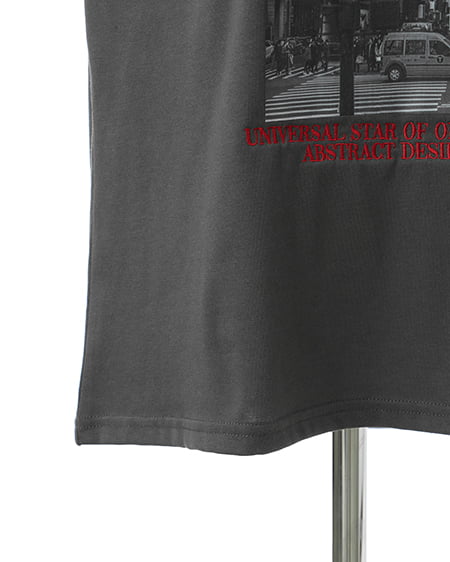 INGNI（イング） 転写フォトTシャツ ﾁｬｺｰﾙｸﾞﾚｰ/ｱｶ