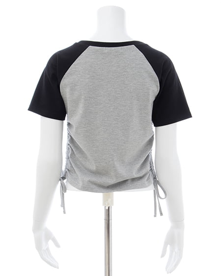 INGNI（イング） ナンバリングラグランTシャツ ｸﾞﾚｰ/ｸﾛ