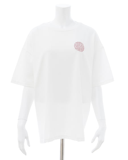 INGNI（イング） バックサークル貼付チュニックTシャツ ｵﾌﾎﾜｲﾄ/ﾋﾟﾝｸ