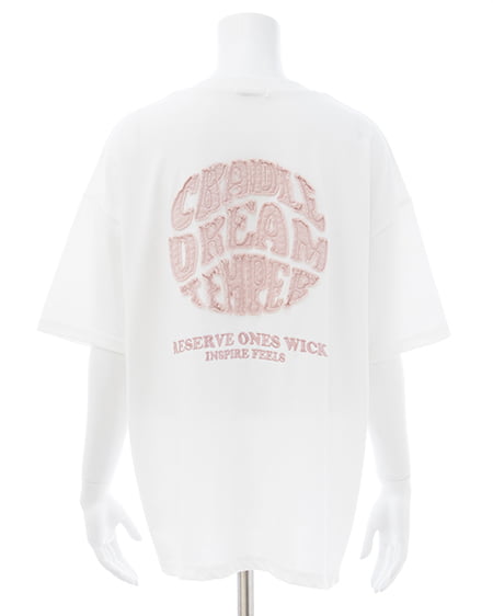 INGNI（イング） バックサークル貼付チュニックTシャツ ｵﾌﾎﾜｲﾄ/ﾋﾟﾝｸ