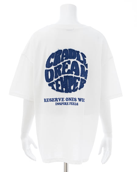 バックサークル貼付チュニックTシャツ