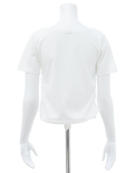 INGNI（イング） レース付きリボンTシャツ ｵﾌﾎﾜｲﾄ