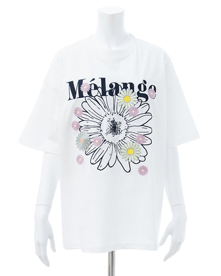 INGNI（イング） カラフル花刺繍Tシャツ ｵﾌﾎﾜｲﾄ