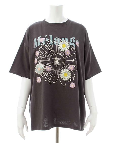 INGNI（イング） カラフル花刺繍Tシャツ ｽﾐｸﾛ