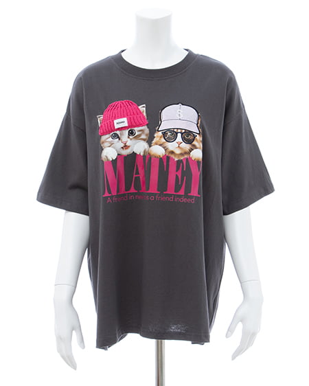 INGNI（イング） ねこニット帽＆キャップTシャツ ｽﾐｸﾛ