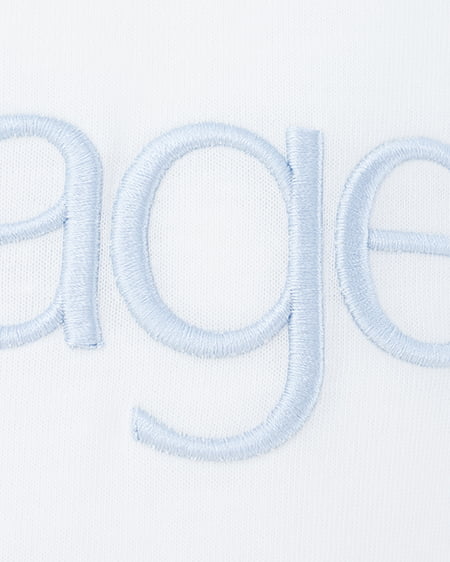 INGNI（イング） リボン付ラメ刺繍ロゴTシャツ ｵﾌﾎﾜｲﾄ/ｻｯｸｽﾗﾒ