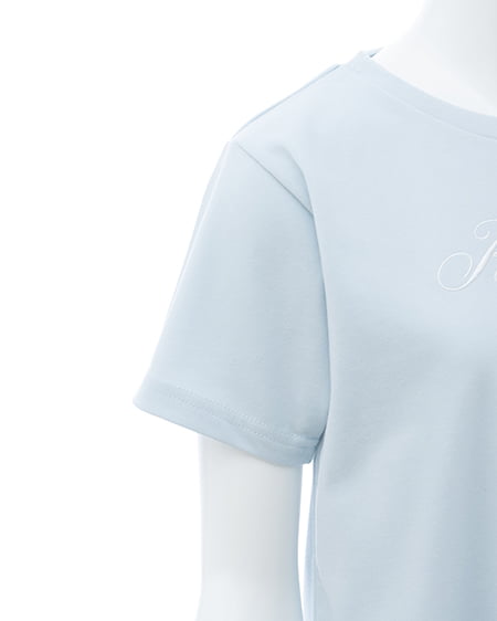 INGNI（イング） リボン付犬プリントTシャツ ｻｯｸｽ/ｵﾌﾎﾜｲﾄ