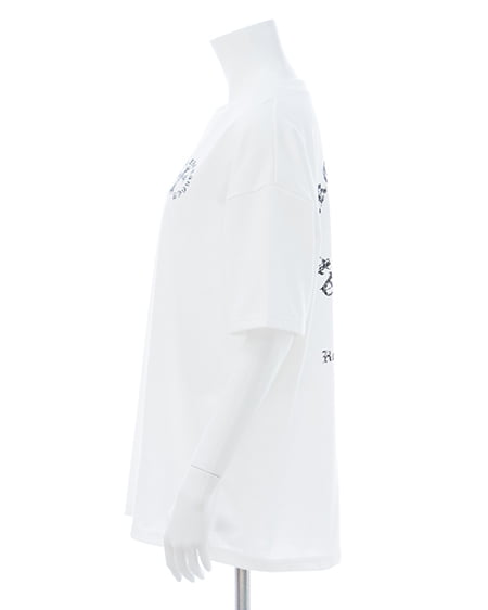 INGNI（イング） バックラインストーンクロスロゴチュニックTシャツ ｵﾌﾎﾜｲﾄ