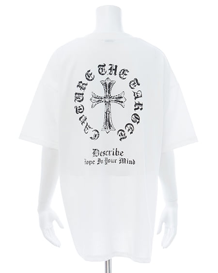 INGNI（イング） バックラインストーンクロスロゴチュニックTシャツ ｵﾌﾎﾜｲﾄ