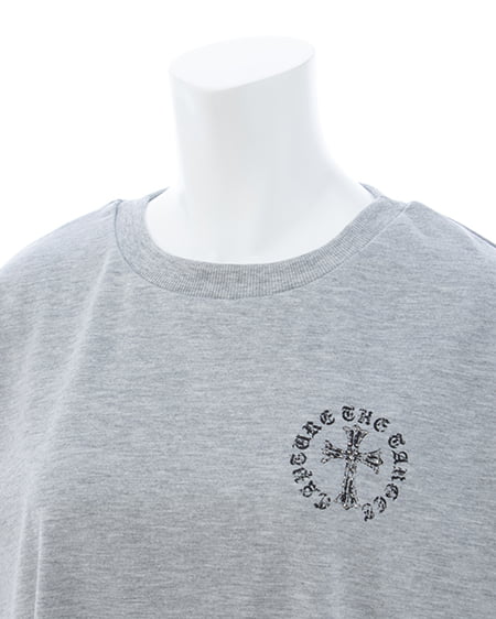 INGNI（イング） バックラインストーンクロスロゴチュニックTシャツ ｸﾞﾚｰ
