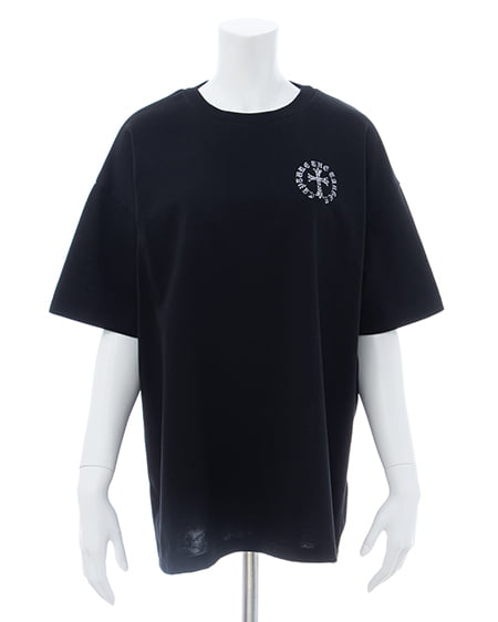 INGNI（イング） バックラインストーンクロスロゴチュニックTシャツ ｸﾛ