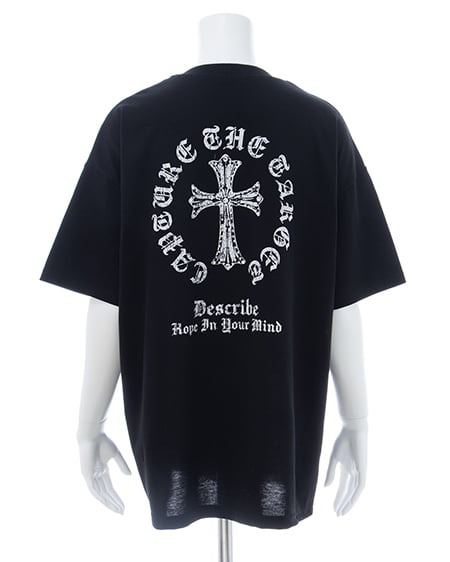 【7／8までの限定価格】バックラインストーンクロスロゴチュニックTシャツ