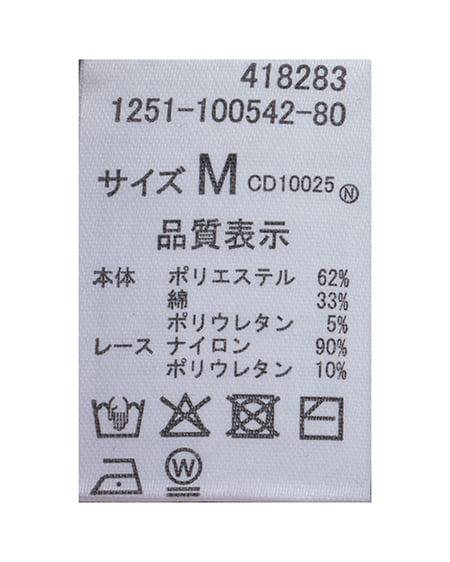 INGNI（イング） 裾レース胸プレート付リブトップス ｸﾞﾚｰ