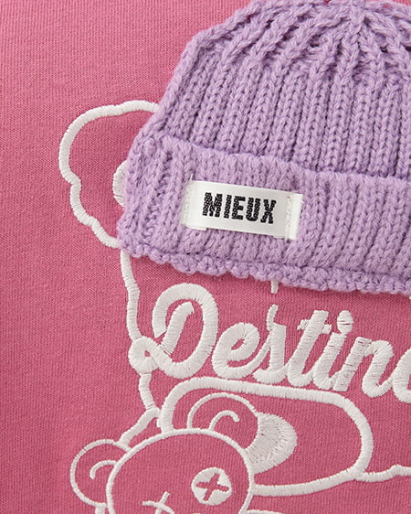 INGNI（イング） 傷ベア刺繍Tシャツ ﾋﾟﾝｸ