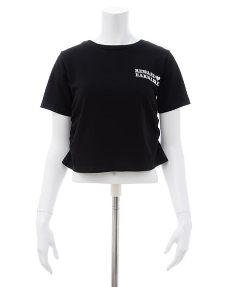 INGNI（イング） サイドドロストバックサガラハートTシャツ ｸﾛ/ｵﾌﾎﾜｲﾄ