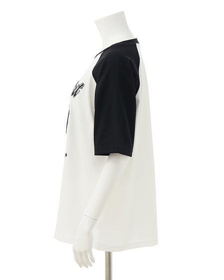 INGNI（イング） ナンバリングロゴチュニックTシャツ ｵﾌﾎﾜｲﾄ/ｸﾛ