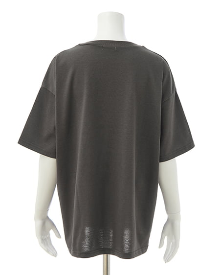 INGNI（イング） ナンバリングロゴチュニックTシャツ ﾁｬｺｰﾙｸﾞﾚｰ