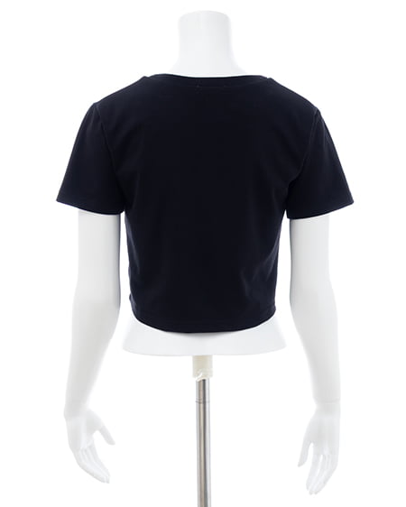 INGNI（イング） ラインストーンクラウンロゴTシャツ ｸﾛ